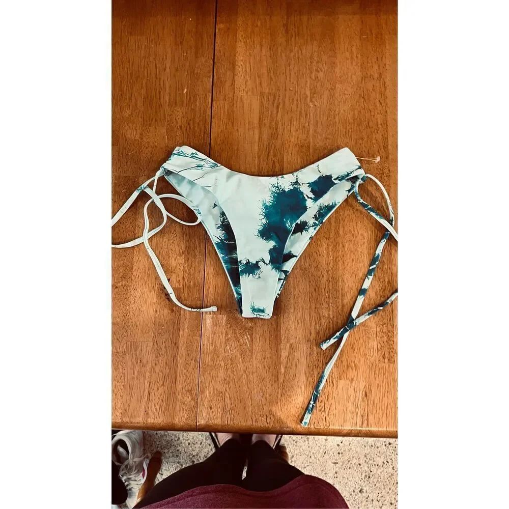 Zaful Blue tie dye Bakini Bottoms Size S NEW